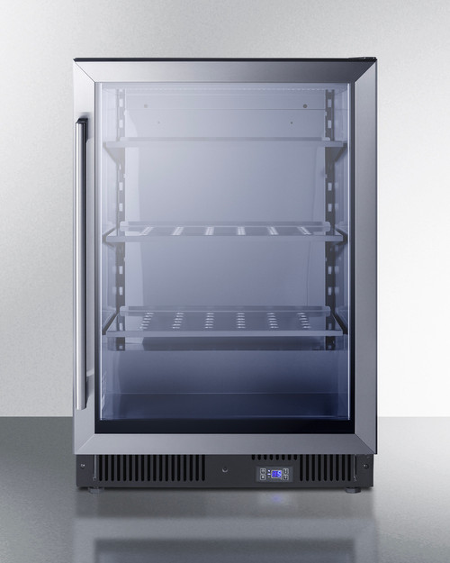 Summit SCF475 23.38" W Stainless Steel Built-In Glass Door Commercial Freezer - 115 Volts
