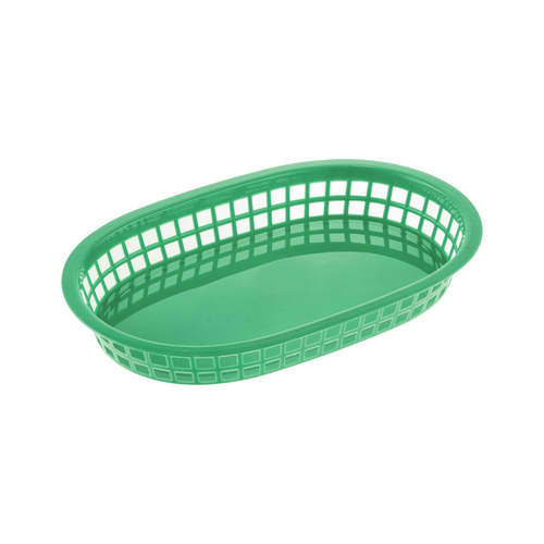 CAC China TTFB-10GN 10.88" L Green Polypropylene Oblong Fast Food Basket (12 Dozen Per Case)
