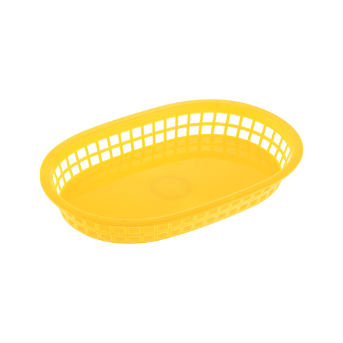 CAC China TTFB-10YL 10.88" L Yellow Polypropylene Oblong Fast Food Basket (12 Dozen Per Case)