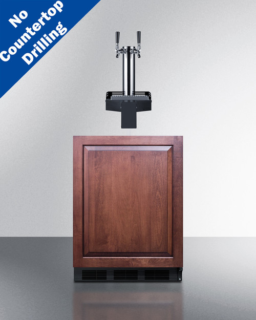 Summit SBC58BLIFFLTWCFADA 23.63" W Stainless Steel Flat Top Floating Tap Built-In Cold Brew Kegerator - 115 Volts