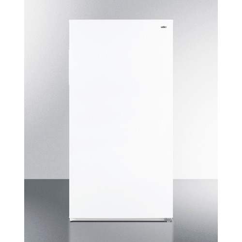Summit UF18W 17 Cu. Ft. White Aluminum Upright Convertible All-Freezer or Refrigerator - 115 Volts