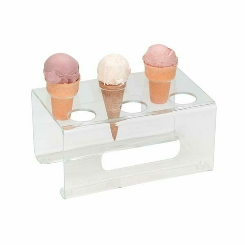Dispense-Rite CTCS-6C 6 Holes Clear Acrylic Ice Cream Cone Holder