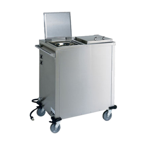Alluserv CPH2 33.38" W Stainless Steel Exterior Convection Heated Plate Dispenser - 208/240 Volts
