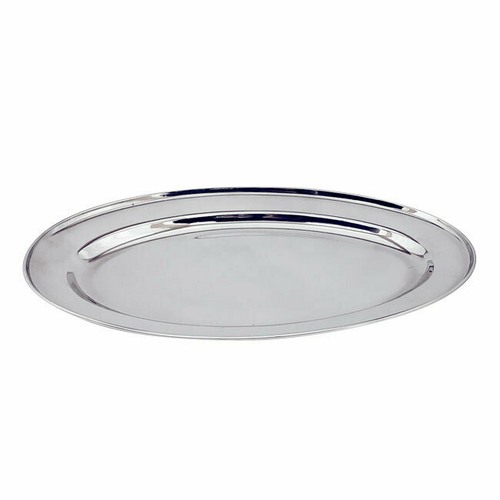 Omcan USA 80805 11.75" x 7.88" Stainless Steel Oval Platter