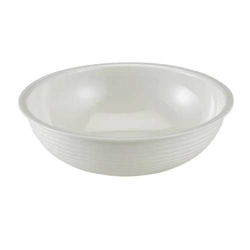 Cambro RSB8CW148 1.65 Qt. 8" Dia. Round Ribbed Dishwasher Safe White Polycarbonate Camwear Bowl - 12/Case