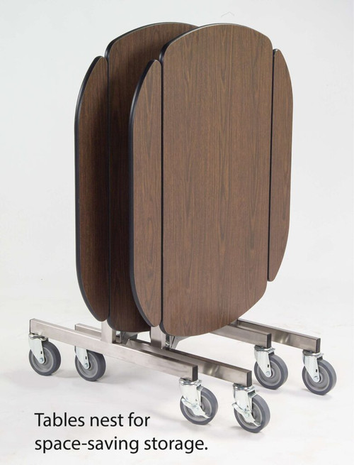 Lakeside 74405 43" W Plastic Laminated Wood Oval Simplicity Series Room Service Table