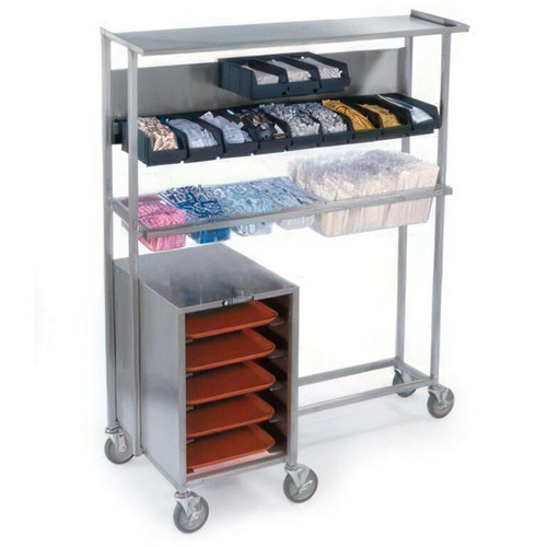 Lakeside 2610 23.75" W Stainless Steel Mobile Tray Starter Station