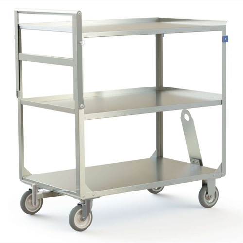 Lakeside 158859 500 Lbs. Stainless Steel 3 Shelves Easy-Tow Classroom Meal Delivery Cart