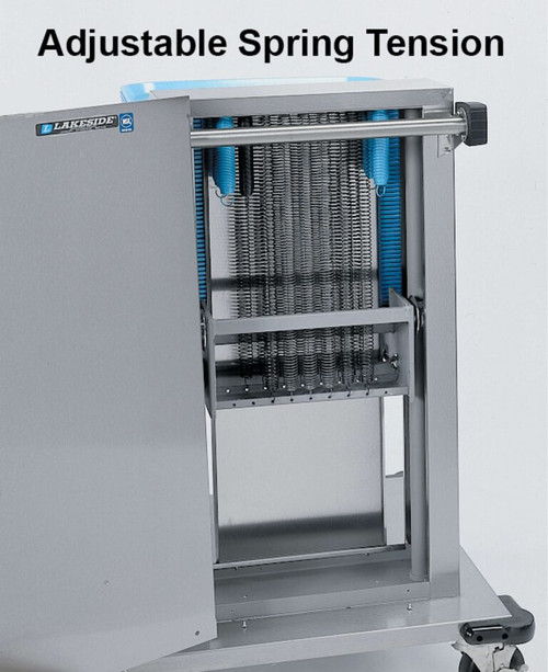 Lakeside 814 32.5" W Stainless Steel Mobile Tray & Glass Cup Rack Dispenser