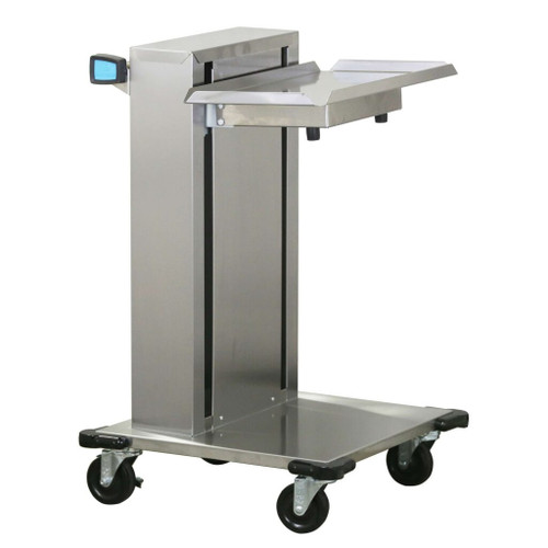 Lakeside 814 32.5" W Stainless Steel Mobile Tray & Glass Cup Rack Dispenser