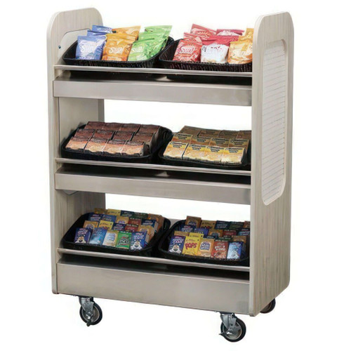 Lakeside 688 Stainless Steel Laminated Finish 3 Shelves Display Merchandising Cart