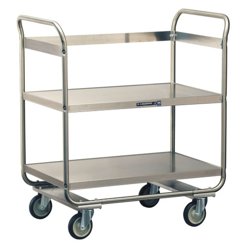 Lakeside 2446 500 Lbs. Stainless Steel 2 Shelves Milk Crate Transport Cart