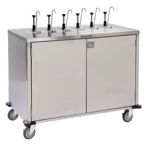 Lakeside 70211 50.25" W Stainless Steel 6 Pumps EZ SERVE Condiment Cart