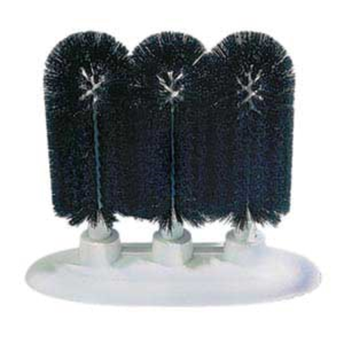 Micro Matic MP-028 8" Black Polyester Triple Draft Beer Glass Washing Brushes