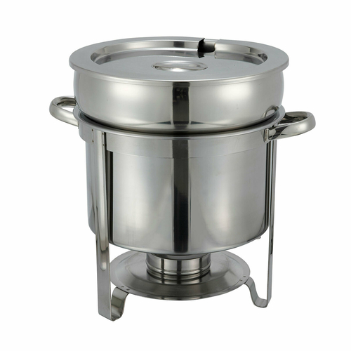 Winco 211 11 Qt. Round Stainless Steel Soup Warmer