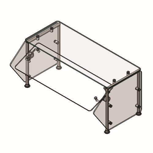 Vollrath FC-6BG-061S-LED 86 3/4"W x 3/8" Thick Tempered Glass Panels 11 Gauge Stainless Steel Tubing Single Sided Push-Button Mechanism 6-Series Velocity Breath Guard - 120 Volts 25 Watts
