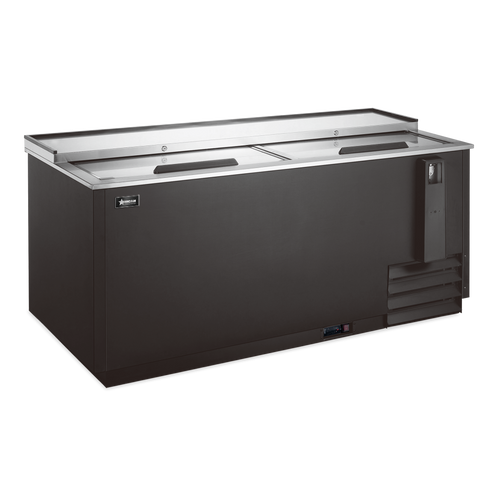 Omcan USA 50040 64.5" W Black Vinyl Horizontal Beer Bottle Cooler - 115 Volts