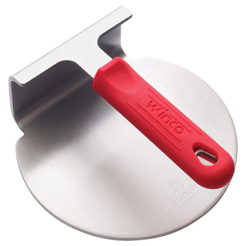 Winco SWS-6 1.67 Lbs. Round Stainless Steel Smash Burger Press