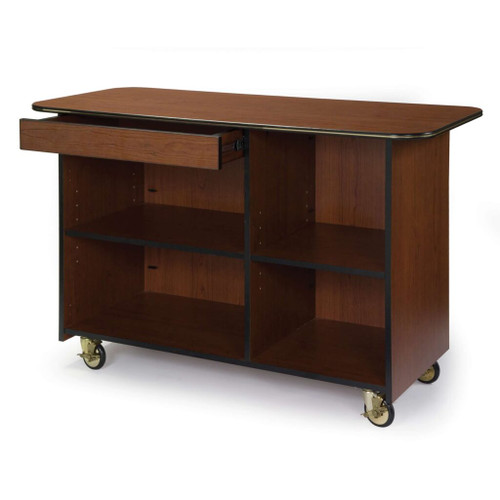 Lakeside 68110 57.5" W Laminate 2 Compartments Drawer Top Left Enclosed Service Cart