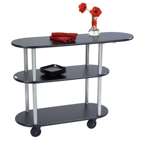 Lakeside 36202 48" W Oval 3 Open Shelves Service Cart