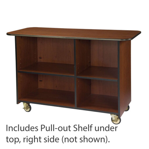 Lakeside 68112 57.5" W Laminate 2 Compartments Pull-Out Shelf Top Right Enclosed Service Cart
