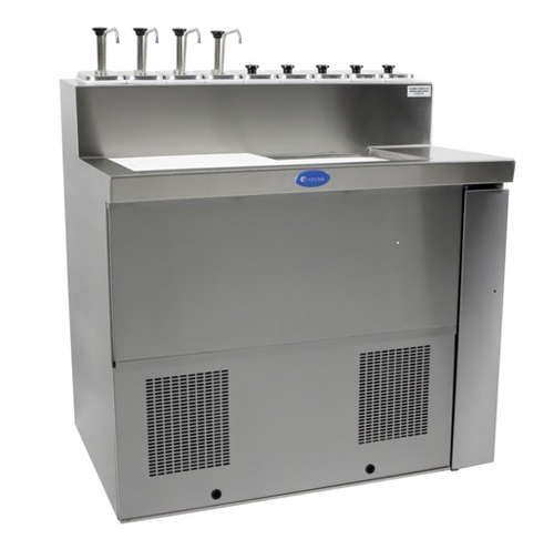 Randell DCST-54-SR11 54” W Stainless Steel Recessed Sliding Lids Ice Cream Dipping Cabinet – 115 Volts