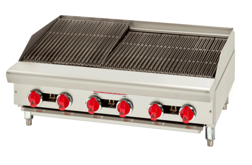American Range ARSRB-12-NG 12" W Natural Gas Countertop Stainless Steel Front and Sides Charbroiler - 30,000 BTU