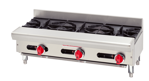 American Range ARSHP-48-4-NG 48" W Stainless Steel Front and Sides 4 Burners Manual Controls Natural Gas Hotplate - 128,000 BTU