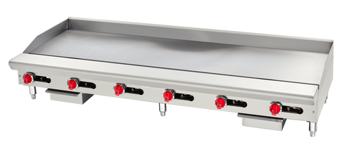 American Range ARSMG-72-LP 72" W Liquid Propane Countertop Stainless Steel Exterior Griddle - 180,000 BTU