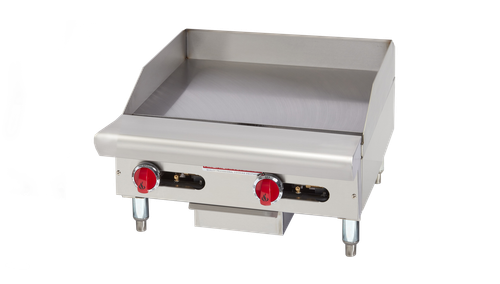 American Range ARSTG-24-LP 24" W Liquid Propane Countertop Stainless Steel Exterior Griddle - 60,000 BTU