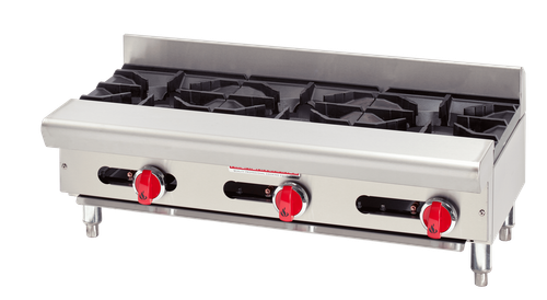 American Range ARSHP-48-8-NG 48" W Stainless Steel Front and Sides 8 Burners Manual Controls Natural Gas Hotplate - 256,000 BTU