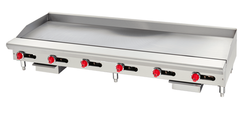 American Range ARSTG-72-LP 72" W Liquid Propane Countertop Modulating Thermostat with Standing Pilot Griddle - 180,000 BTU