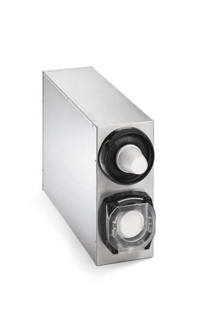 Vollrath K58822 6.88" W x 23.25" H x 23.38" D (2) Compartment Stainless Steel LidSaver3 Lid Dispenser Cabinet