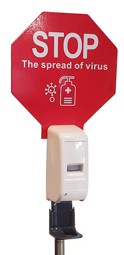 Omcan USA 46686 1000 mL. White Freestanding Touchless Hand Sanitizer Dispenser