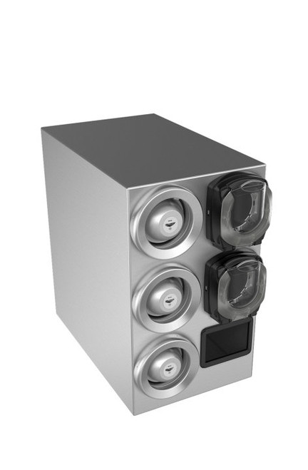 Vollrath K58842 14.25" W x 24" H x 23.25" D Stainless Steel Countertop LidSaver3 Cup and Lid Dispenser Cabinet