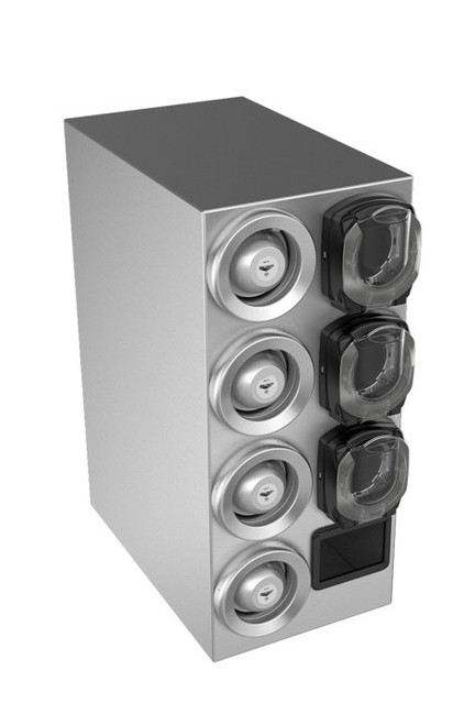 Vollrath K58843 14 1/4" W x 23 3/8" D x 31 5/8" H Countertop Stainless Steel LidSaver3 Cup & Lid Dispenser Cabinet