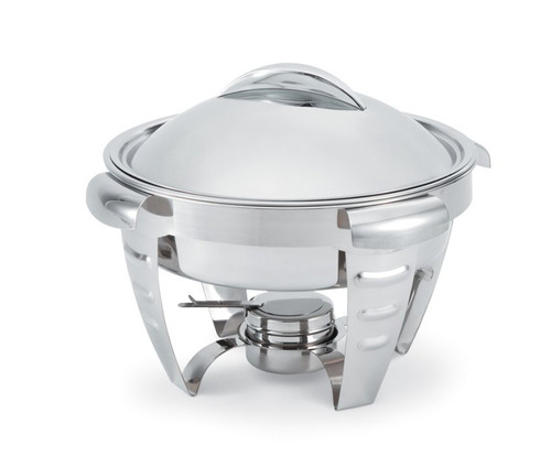 Vollrath 49522 6 Qt. Round Stainless Steel Lift-Off Canned Heat Maximillian Steel Chafer