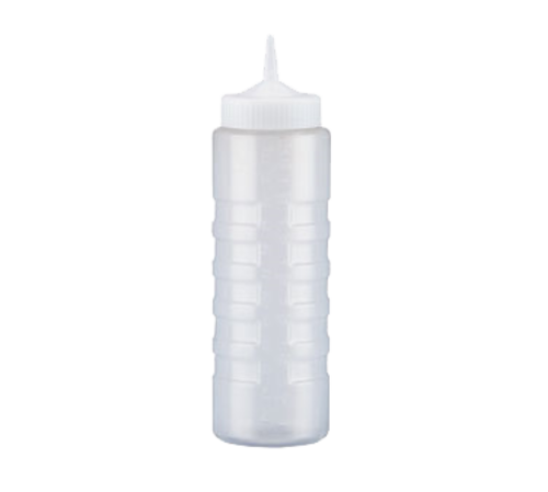 Vollrath 4924-1354 24 Oz. Clear Bottle with Purple Cap Traex Color-Mate Squeeze Bottle Dispenser (12 Each Per Case)