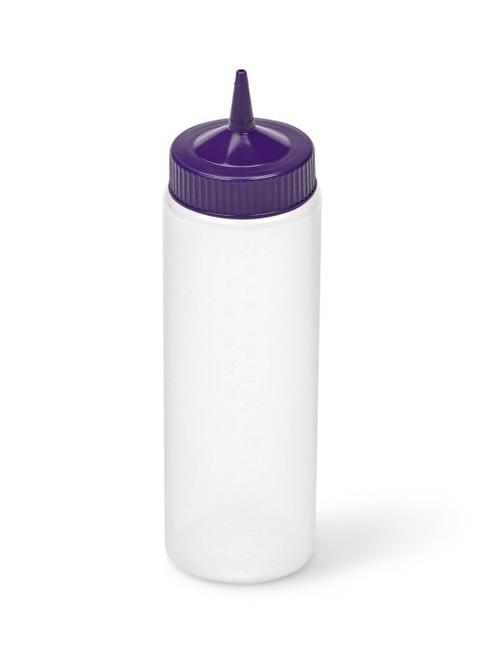 Vollrath 4924-1354 24 Oz. Clear Bottle with Purple Cap Traex Color-Mate Squeeze Bottle Dispenser