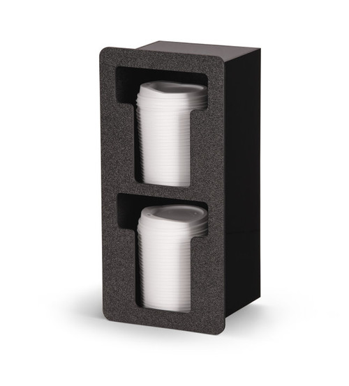 Vollrath FML-2V 6.5" W x 5.38" D x 13.44" H Black Plastic (2) Vertical Mount Flush Mount Lid Holder