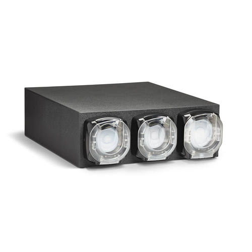 Vollrath K3H 20.25" W x 7.38" H x 25.25" D (3) Compartment Black Plastic LidSaver3 Dispenser Cabinet