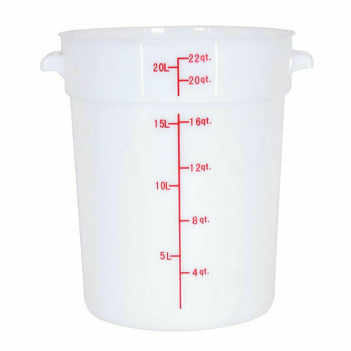 Omcan USA 80235 22 Qt. White Polypropylene Round Food Storage Container