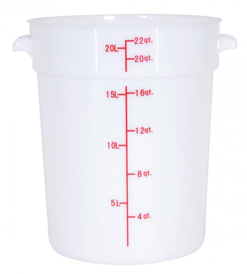 Omcan USA 80235 22 Qt. White Polypropylene Round Food Storage Container