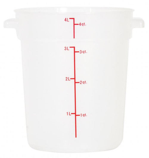 Omcan USA 80194 4 Qt. Translucent Polypropylene Round Food Storage Container
