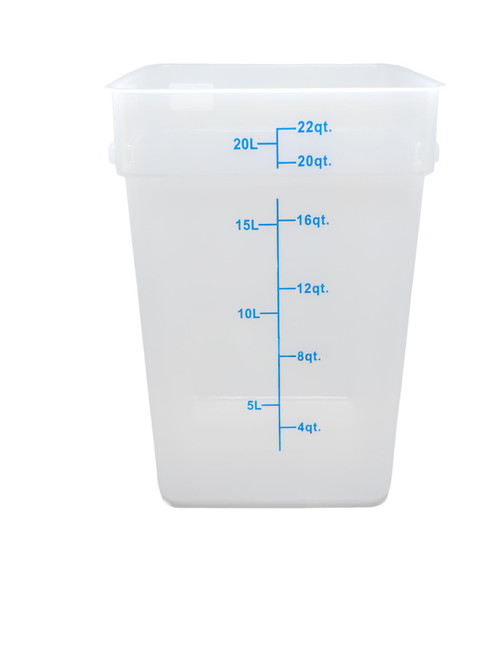 Omcan USA 80197 22 Qt. Translucent Polypropylene Square Food Storage Container