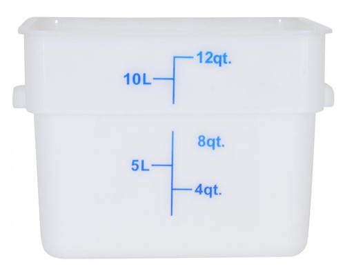 Omcan USA 80201 12 Qt. White Polypropylene Square Food Storage Container
