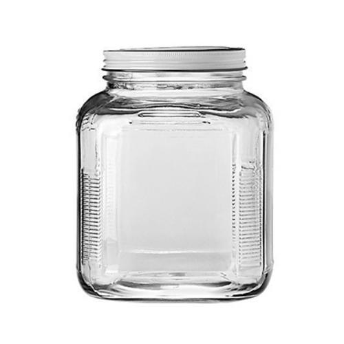 Anchor 85787AHG17 2 Qt. Clear Glass with Brushed Metal Cover Cracker Jar