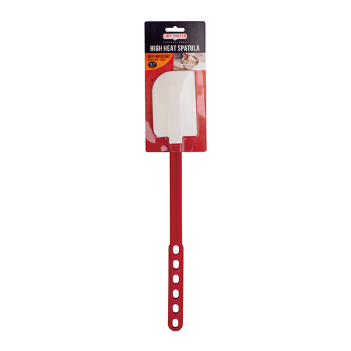 Chef Master 90214 16.5" L White Blade Red Handle Silicone and Nylon High Heat Spatula