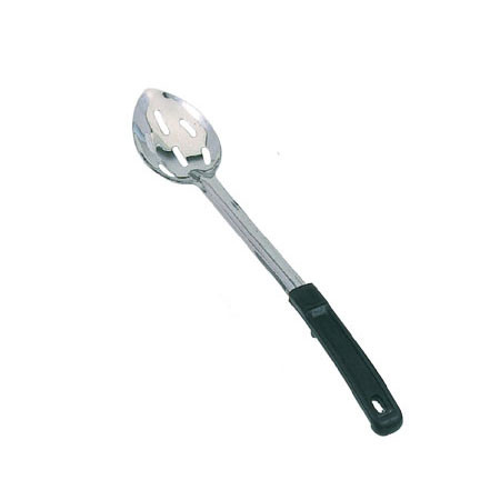 Omcan USA 80734 13" Stainless Steel Slotted Basting Spoon with Stop-Hook Handle