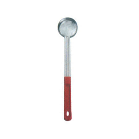 Omcan USA 80777 2 Oz. One-Piece Stainless Steel Solid Portion Control Spoon with Red Handle